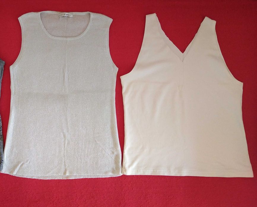 Къси блузки и потници памучни и изкуствени материи размери S и M