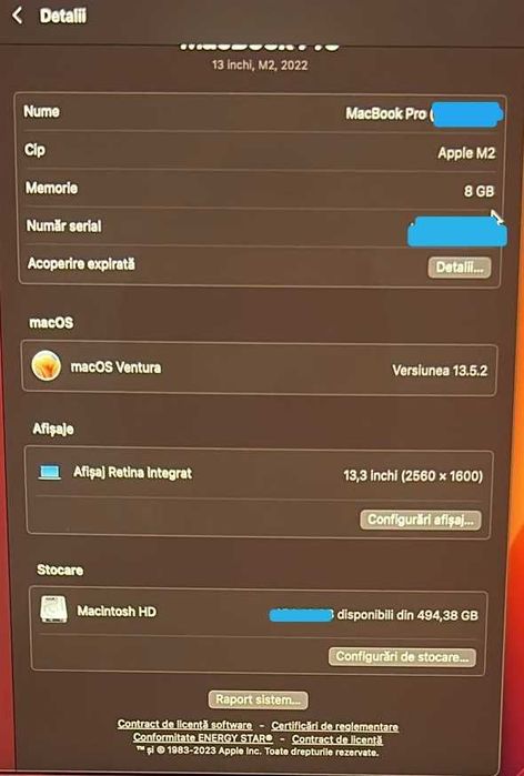 MACBOOK PRO NOU 13 INCH M2 2022/2023