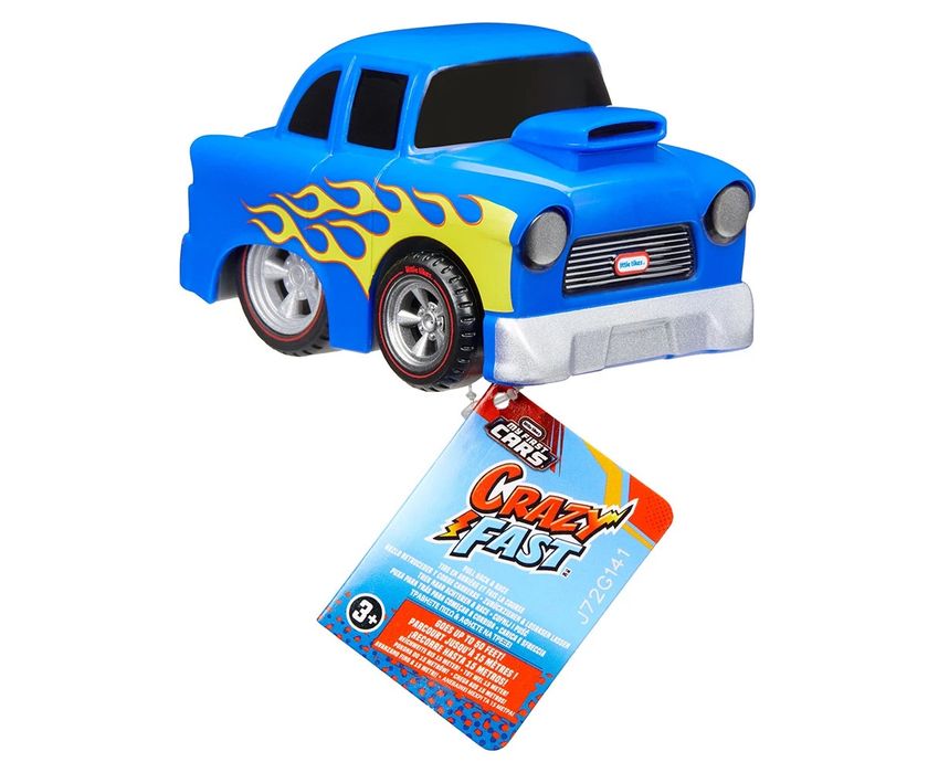 Луди и бързи колички Little Tikes, серия 7, синя с пламъци и полиция и