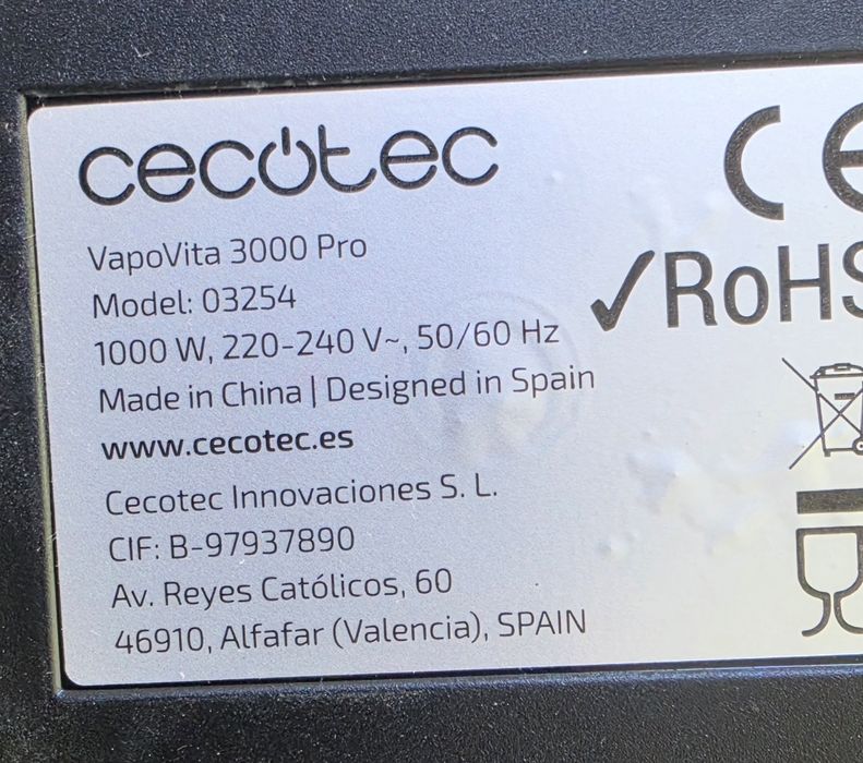 Уред за готвене на пара Cecotec