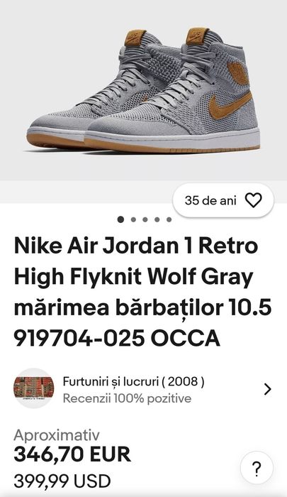 NIKE Jordan 1 Retro Flyknit,  nr 43