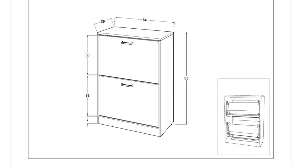 Нов!! Шкаф за обувки на две нива
