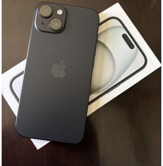 Продам iPhone 15. 128ГБ, черный. 100%аккум