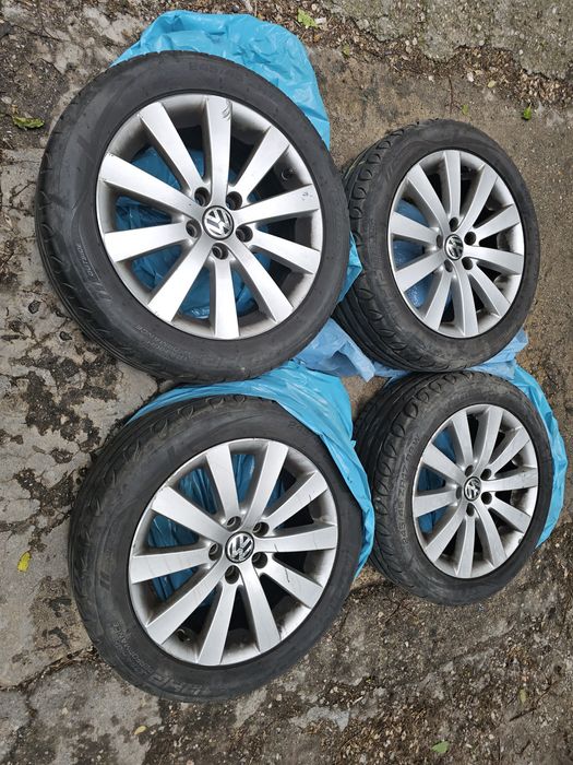 Set jante aliaj originale VW 17" + anvelope 245/45 R17