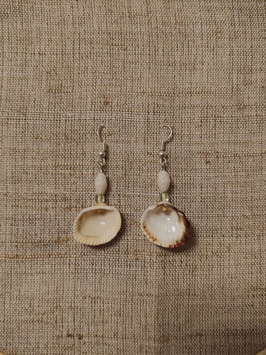 Cercei handmade cu scoici, argint 925