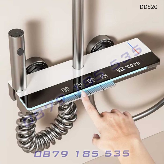 Луксозна душ система LED дисплей температура време пита слушалка баня