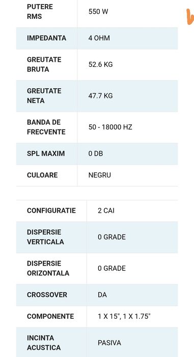 Boxe  Behringer B2520 Pro noi