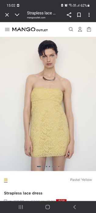 Рокля MANGO yellow pastel