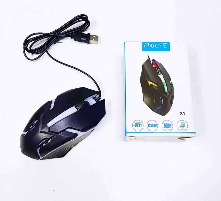 Оптична Геймърска Мишка с RGB подсветка, USB, DPI=1200