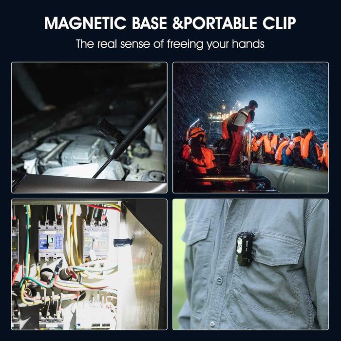 Супер мощен EDC Фенер WUBEN E7 (1800 Лумена) - Магнит & USB-C