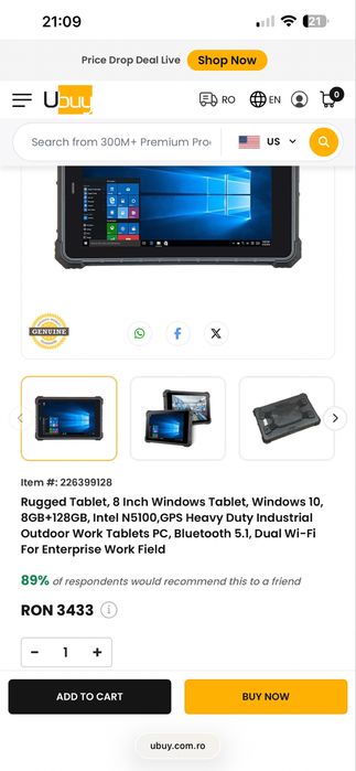 Tableta conditii extreme rugged design sistem operare Windows 10