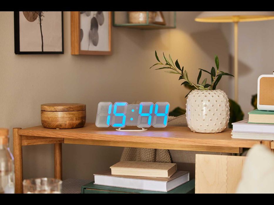 Ceas de perete sau de birou, cu LED, 3D, nou, sigilat, din Germania