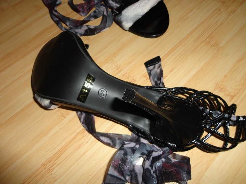 Sandale NOI elegante cu fata din matase, toc de 9 cm marimea 39