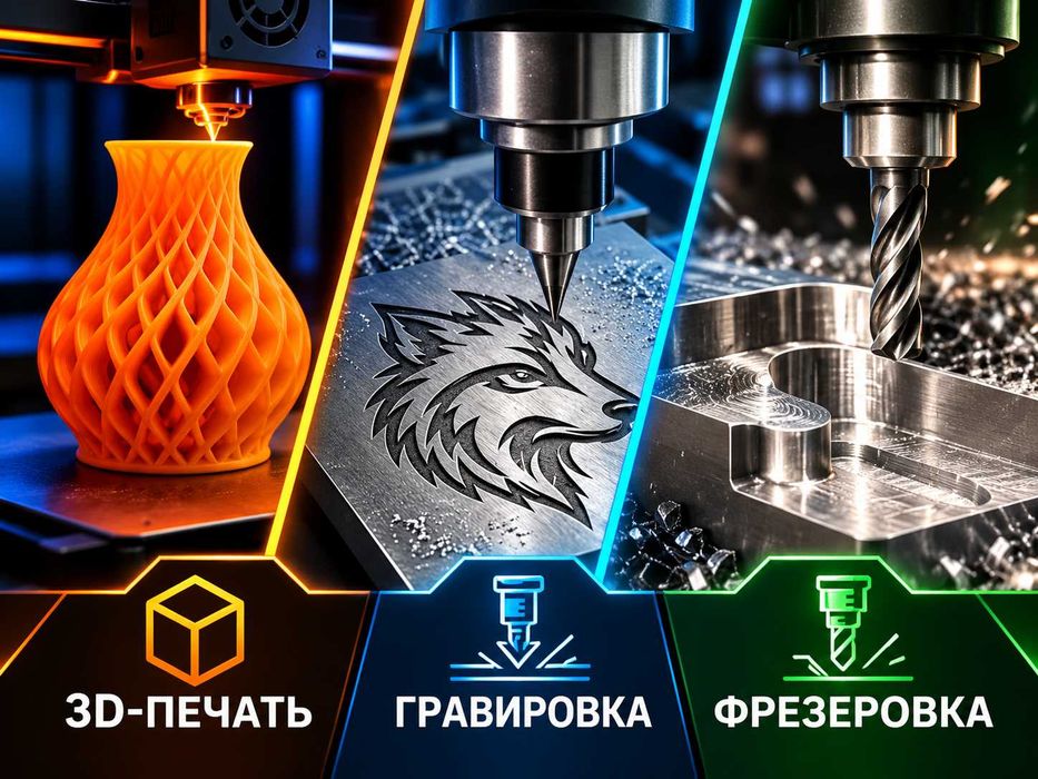 3D-печать, гравировка, фрезеровка