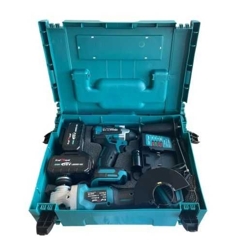 Комплект от акумулаторен ъглошлайф и комбиниран гайковерт 36V 8Ah