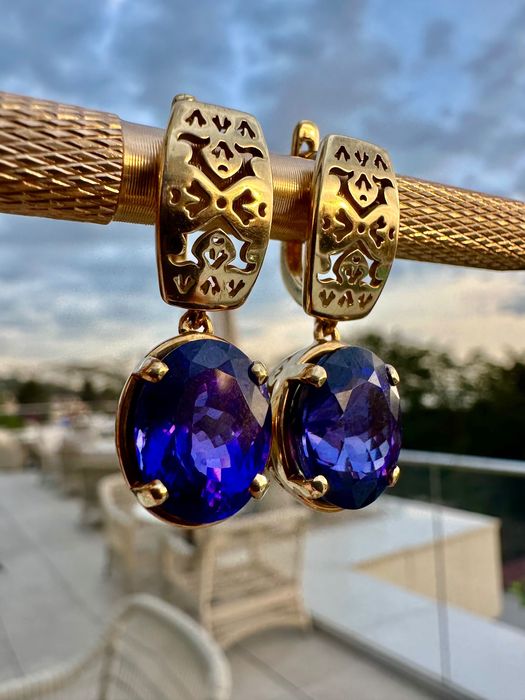 Серьги Танзанит Золото 18К
