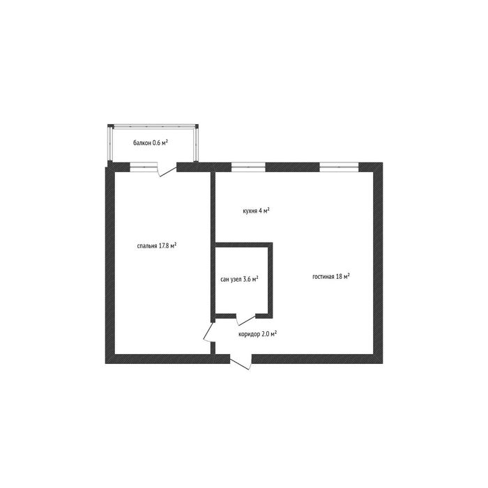 евро двухкомнатная в центре города