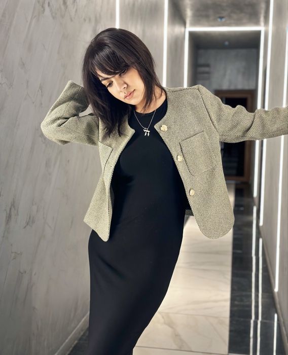 Твидовый пиджак жакет