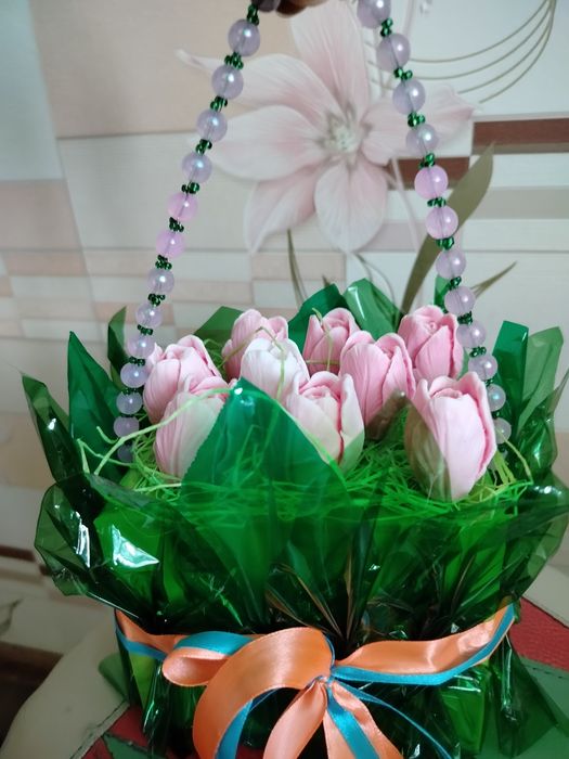 Букет из мыльных тюльпанов