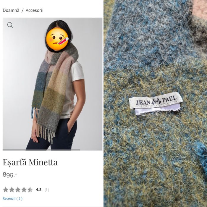 Fular damă Jean Paul, Minetta, Made in Italy, Lână / Mohair /Alpaca
