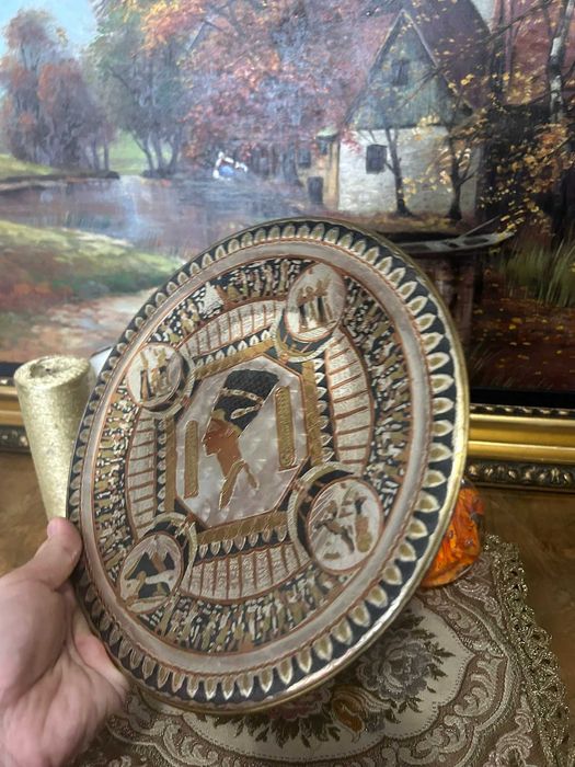 DN944 Superba Farfurie de alama tema Egypt 15cmd  315g