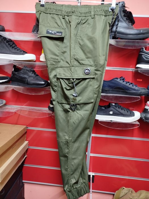 Мъжки карго панталон Sublevel L , XL ,XXL зелено долнище еластичен