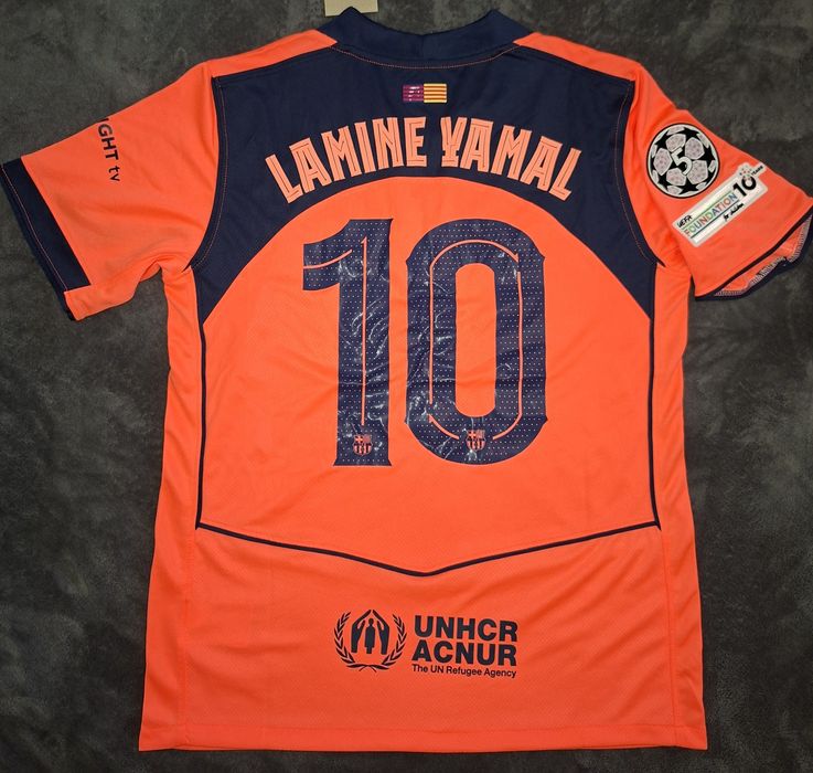 Lamine Yamal 10, FC Barcelona UCL third kit 25/26, nou cu etichetă