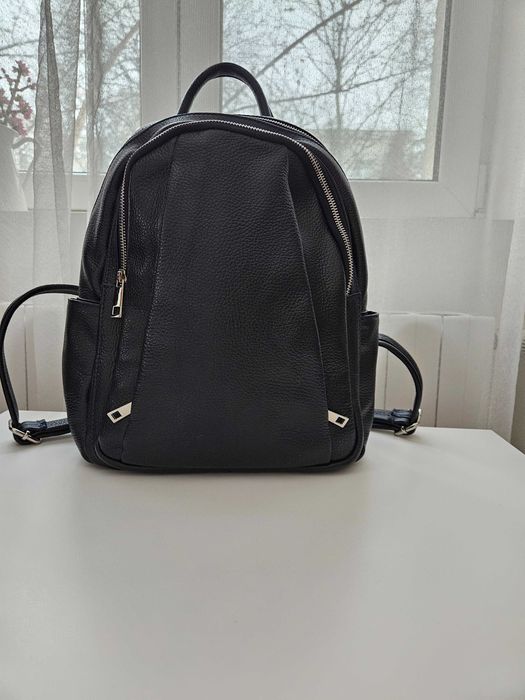 Rucsac piele italieneasca (Bleumarin inchis) [Unisex | Nou, nefolosit]