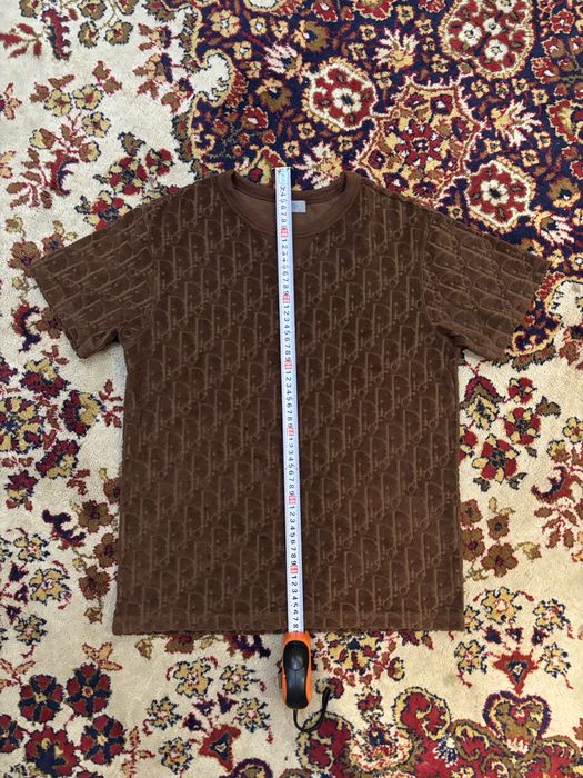 Тениска Dior Oblique Relaxed Fit T-shirt Brown Terry Cotton Jacquard