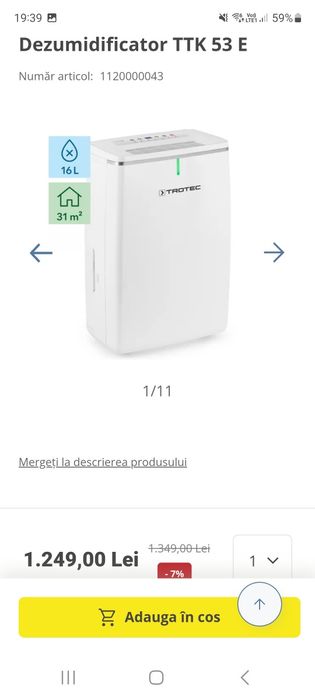 Dezumidificator TTK53E