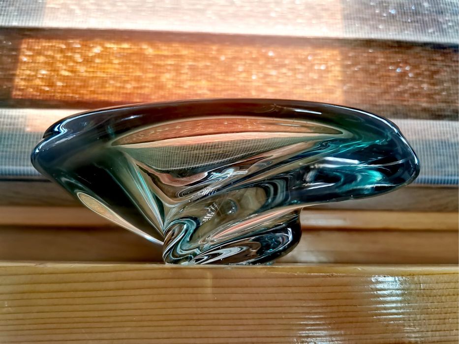 Антикварно плато купа Val St.Lambert подписана уникална Patelle Modern