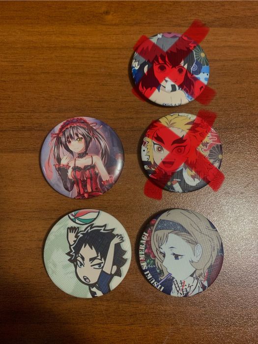 Аниме значки - различни размери -Date a live, Genshin impact,Haikyuu