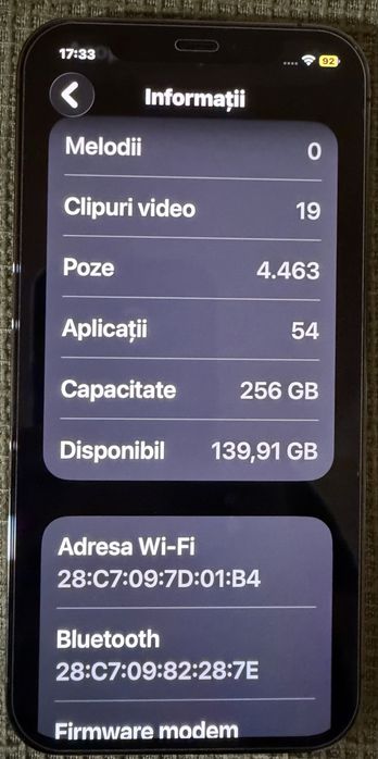 Iphone 12 Pro 256 GB Graphite - IMPECABIL - Bateria Originala!