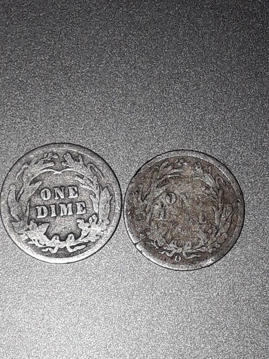 2 monede argint one dime