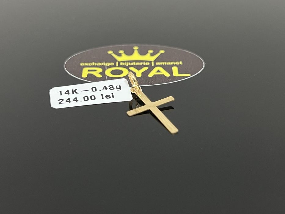 Bijuteria Royal CB : Pandant cruce aur 14K 585  0,43 grame