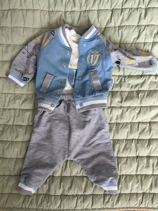 Спортен комплект за бебе момче, 0-3 месеца
