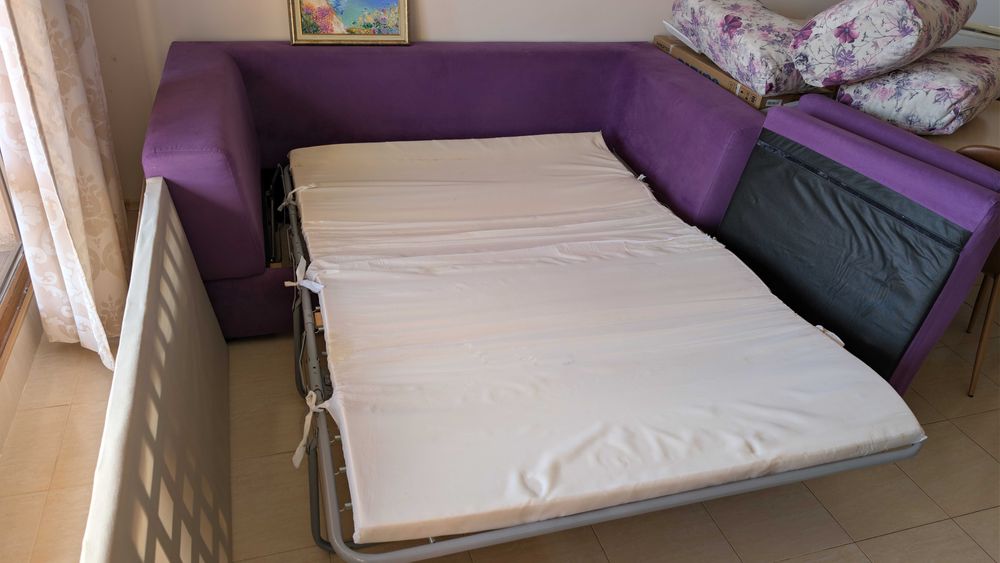 Лилав Двоен Разтегателен Диван