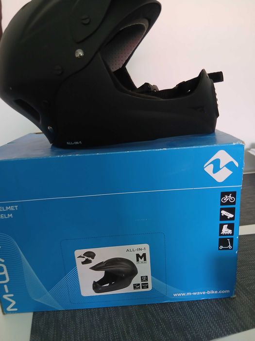Casca de bicicleta M-WAVE, DOWNHILL ALL IN 1, Negru, M (54-58cm)