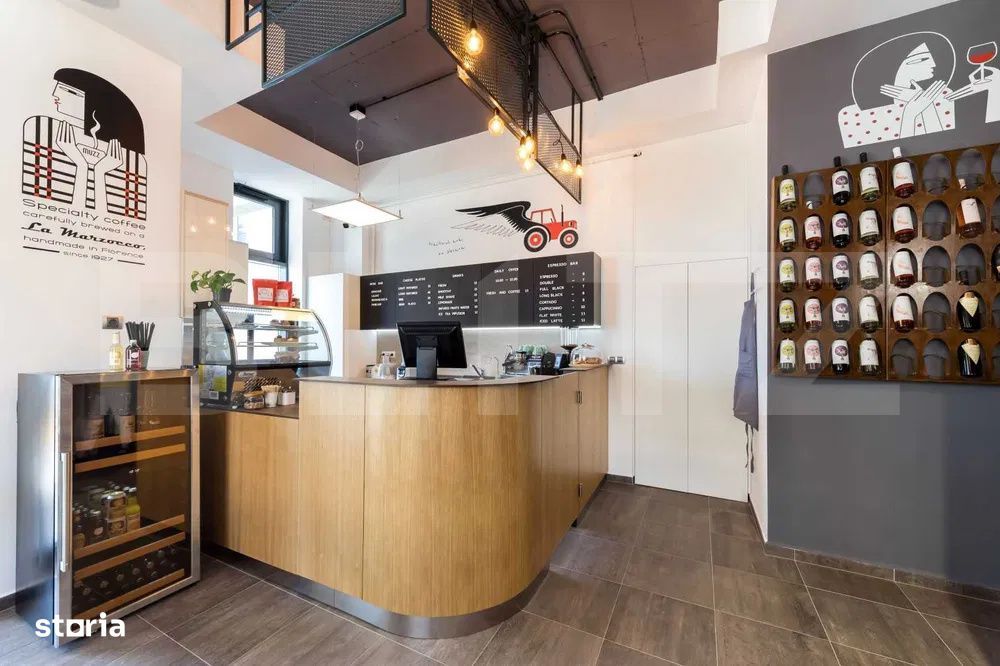 Spatiu comercial 55 mp | Cafenea complet amenajata | Coresi – Tracto