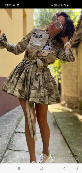 Рокля Джофра с дълъг ръкав