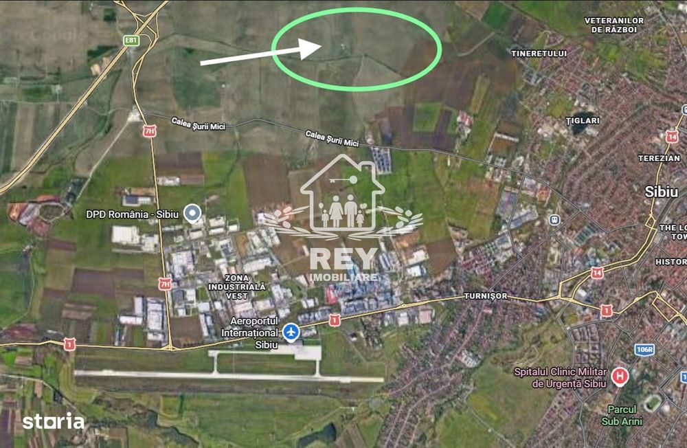 Teren 4900 mp extravilan de vânzare zona Calea Șurii Mici