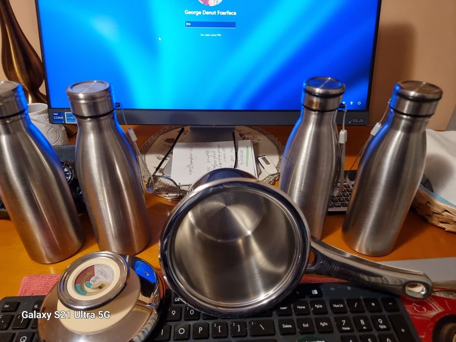 Set ibric cafea/ceai/capuccino  cu 4 termose din inox by Zepter