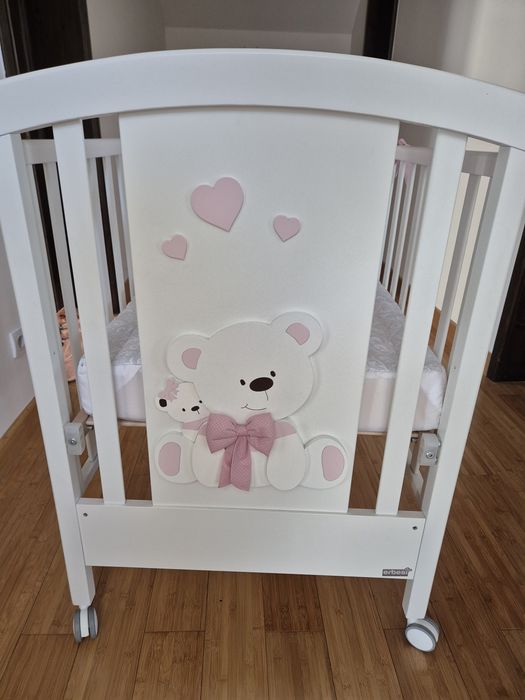 Pat bebe lemn cu somiera