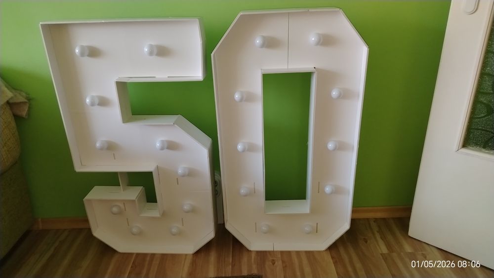 Обемни светещи цифри за 50 годишнина