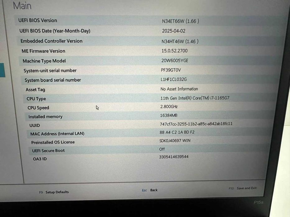 Laptop SH Lenovo Thinkpad P15s i7-1165G7 16gb ram SSD 512 Nvidia 4gb