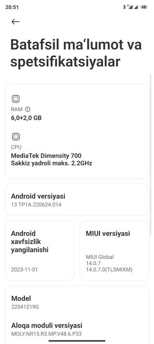 Redmi note 11 e 5g
