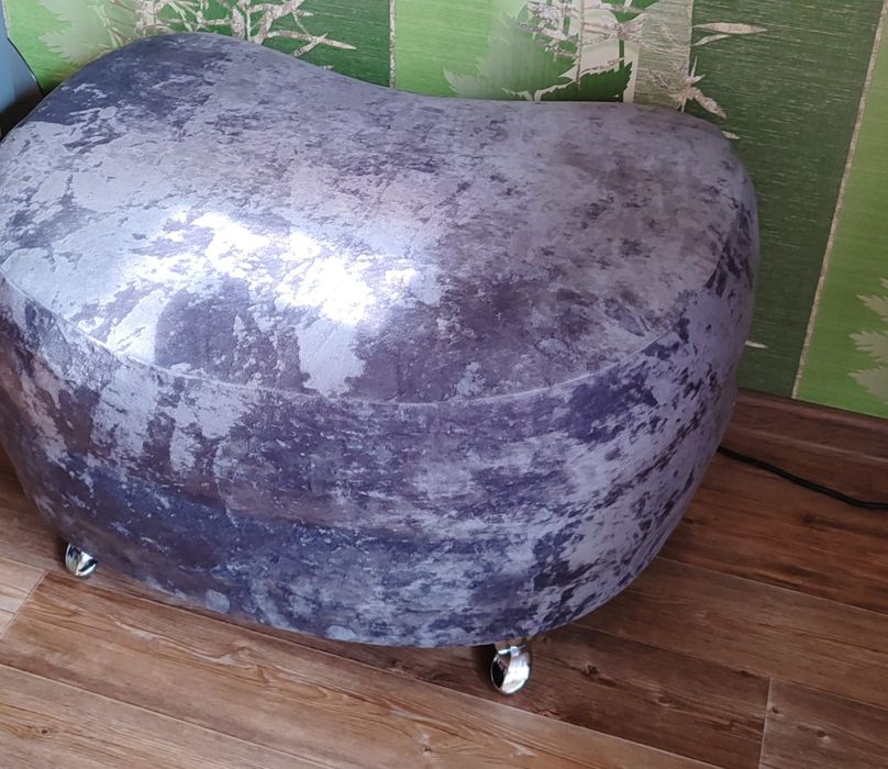 Пуфик велюр серый