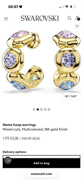 Swarovski нови обеци 100 евро
