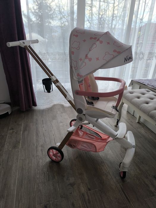 Căruț sport Flippy Bear Alb/Roz ,pliabil,cu funcție de dormit