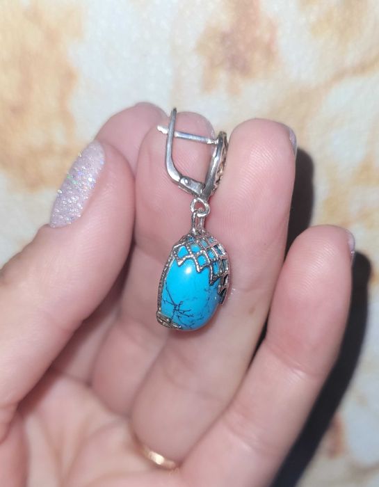 Серьги Соколов с бирюзой